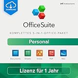 OfficeSuite Personal | 5-in-1-Office-Paket | Dokumente, Tabellen, Präsentationen, PDF, E-Mail & Kalender | Lizenz für 1 Jahr | 1 Windows-PC & 2 Mobilgeräte [Online-Code]