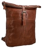Gusti Leder Rucksack Henning – Leder Rolltop Rucksack mit Laptopfach 15 Zoll – Wasserabweisender Cityrucksack für Damen und Herren – Vintage Design – 13L Business Rucksack