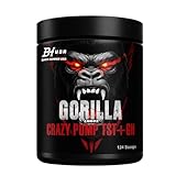 Gorilla Crazy Pump+TST+GH Pre Workout – Muscle Pump, Energy & Strength Support - Black Hammer USA (620g, Orange)
