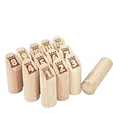 Jac & Mok Numbered Toss -Wurfspiel - Wikingerspiel – Nummern Bowling mit Tasche-Holzwurfspiel Kegelspiel Spielzeug für draussen