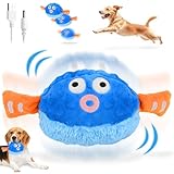 xinrongda Bewegendes Hundespielzeug, Interaktives Hunde Ball Spielzeug, Aktives Bewegliches Haustier Plschspielzeug, Hundeball Elektrisch Futter Ball mit Klang und Hüpferei für Hunde Katzen(A)