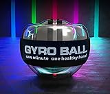 Power Wrist Ball Gyro Hand Grip Strengthener Handgelenk Unterarm Trainer für stärkere Handgelenkknochen und Muskeln (transparent, fünffarbiges Licht)