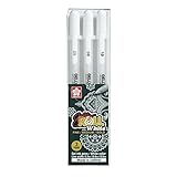 SAKURA Gelly Roll 3 gelpennen div diktes - wit, POXPGBWH3C Mix 05, 08, 10, Weiß
