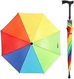 Stockschirm, Regenschirm, Reiseschirm, automatisch öffnender Stockschirm, verlängerter Griff, winddichter Regenschirm für Damen und Herren