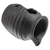 BESTonZON Vintage Keramikkrug mit Wasserfallfunktion Kleiner Schwarzer Keramikbrunnen für Aquarium und Gartendekoration Zirkulierendes Wassergefäß ohne Pumpe