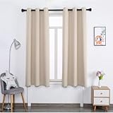 XIANGPEIFBH Beige Verdunkelungsvorhänge 2 Bahnen – wärmeisolierter Fenstervorhang Verdunkelungsvorhänge für Wohnzimmer Schlafzimmer Kinderzimmer 140(W) x(H) 300cmx2pcs