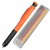 Zimmermannsbleistift, mechanischer Baustellenstift mit 7 Nachfüllungen, Druckbleistift für Tischler, Basteln, Zeichnen, Zeichnen auf Holz, Metall, Beton, Fliesen