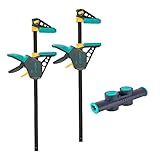 wolfcraft XL-Einhandzwingen-Set - 8624000 - flexible Spannweiten von bis zu 1060 mm - Spannkraft 120 kg - 2 Einhandzwingen PRO L + Connector
