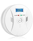 Kohlenmonoxid Warnmelder mit LCD Display CO Melder Lauter 85 Db Alarm Kohlenmonoxid Melder mit Kohlenmonoxidsensor Carbon Monoxide Alarm Batteriebetrieb