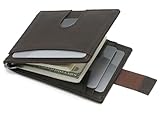 chichilin Schlanke Geldbörse für Herren, RFID-Geldbörse mit Geldklammer, Braun, small, Vintage