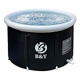 Faltbare Eistonne 89x55cm Eisbad Tonne Aufblasbar Badewanne für Erwachsene Klappbare Groß MäNner Eisfass Badewanne für Eisbad Dusche Mobile Badewanne Erwachsene Spa Soaking für Ice Bath, high 55cm