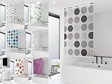 probath Basic Duschrollo Verschiedene Motive 13 Breiten zur Wahl Duschvorhang Schwarz Grün Weiss Transparent Blau Hellgrau (Weiss, 140x240 cm)