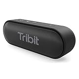 Tribit XSound Go Bluetooth Lautsprecher, 16W Klang mit tiefem Bass, 24 Std., IPX7 wasserdicht, Bluetooth 5.3, TWS-Kopplung, tragbarer Outdoor Lautsprecher für Camping, Strand, Reisen – Schwarz