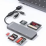 Adapter Memory Stick Pro Duo Kartenleser für iPhone 15/PC/Lightning - 5 in 1 XD/TF/MS/CF/SD Kartenlesegerät unterstützt Micro SD/SDHC/XD-Picture Karte USB Card Reader Adapter Speicherkarten Lesegerät
