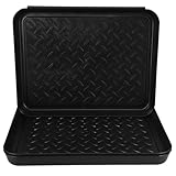 DEARMAMY 3 Stück Schuhabtropfschale aus Robustem Kunststoff Wasserdichtes Schuhmatten Haustier Schneeschutz Vielseitige Schuhablage für Eingangsbereich und Outdoor Bereich Schwarz