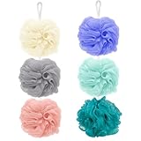 6 Stück Masche SchäumendDuschschwamm Körper, DuschschwäMme Weich Langlebig, Netz-Pouf Loofah, Waschschwamm Schäumend, Schwamm Dusche für Reinigen, Körperschrubber Peeling, Massage, Mehrfarbig, 40g