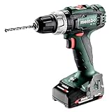 metabo Akku-Schlagbohrschrauber SB 18 L - 18 V, 50 Nm - Zuverlässig & stark, LED-Arbeitslicht, ideal für Bohren und Schrauben in Holz, Stahl, Mauerwerk - Inkl. 2 Akkupacks 2.0Ah, Ladegerät und metaBOX