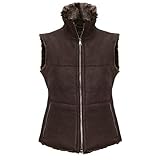 Werner Christ ® Damen Lammfellweste Weste aus echtem Lammfell, Fell, vielseitige warme Fellweste auch als Reitweste, Outdoorweste & Winterweste geeignet, in dunkelbraun, Gr. 40