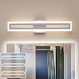 J.SUNUN J.SUNUN LED Spiegellampe Bad 61CM,Wandleuchte für bad IP44,Spiegelleuchte Badezimmer lampe,Badleuchte Wand Schminklicht,Weiß wandlampe Spiegel leuchte,24 Zoll,3 Lichtfarben 3000K/4500K/6000K