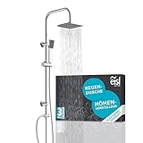EISL EASY ENERGY Duschset, Duschsystem ohne Armatur 2 in 1 mit großer Regendusche (176 x 176 mm) und Handbrause, Regendusche ohne Armatur ideal zum Nachrüsten, komplettes Montageset DX12004-A