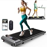 ORISYN Walking Pad Laufband für Zuhause kompatibel mit App, Doppelsteuerung über Fernbedienung oder App, LED-Anzeige, Kompaktes Laufband Schreibtisch für Zuhause und Büro