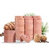 JAMATA Natürlicher Mottenschutz,60 Stück Premium Zedernholz Ringe, 100% Naturprodukt Mottenschutz aus Zedernholz, Zedernholz Mottenschutz Ideal für Kleiderbügel Schubladen,anti mites textiles