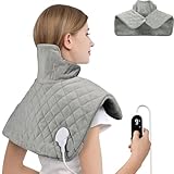 Onherm Heizkissen für Nacken Schulter 48 * 58cm, Wärmekissen mit 9 Wärmestufen 1-4H Abschaltautomatik, 450g Nackenwärmer Schulterwärmer Elektrisch, Waschbar Nacken Heizkissen, Hochwertiges Flanell