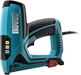 Novus Elektrotacker J-150 (für Feindrahtklammern bis 14 mm und Nägel bis 16 mm und Hammertacker Klammern H, Gewicht: 1,6 kg, Farbe Blau, Handtacker, Tackerpistole) 031-0360