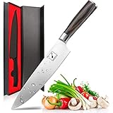 Küchenmesser-imarku Kochmesser Profi Messer, 20CM Ultrascharfer Japanisches Messer Fleischmesser, Deutschem Edelstahl Allzweckmesserm, Chefmesser mit Ergonomic Pakka-HolzGriff