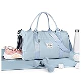 Sport Duffel Bag Damen, Sporttasche mit Nassfach & Schuhfach Reise Duffel Bags Übernachtungstasche Leichte wasserdichte Sporttasche Handgepäcktasche für Herren Wochenendtraining Schwimmen Yoga Wandern