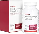 medpex Haare & Nägel Komplex – 120 Kapseln – Mit Biotin, Zink, Selen & Kupfer – Für kräftige Nägel, glänzendes Haar & Bindegewebe - Nahrungsergänzungsmittel