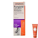 Fungizid ratio Pumpspray – Behandlung von Fußpilz und Hautpilzinfektionen mit Clotrimazol – Lindert Juckreiz, Brennen und Hautschuppen I Sparset mit Pharma Perle Duschgel (1 x 40 ml)