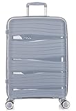 DK Luggage Hartschalen-Koffer aus Polypropylen, 4 Räder, Spinner, grau, L, Hartschalenkoffer mit 4 Rädern
