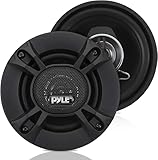 Pyle 2-Wege Lautsprecher Auto 10cm (4') – Autolautsprecher 240W, Auto Boxen 4 Ω Impedanz, 1/2' Neodym Hochtöner, 4,6cm (1,81') Einbautiefe, ASV Spule, Poly Injection Membran – Einbaulautsprecher Paar