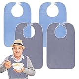 SJDOFU Lätzchen für Erwachsene, 4 Stück Latz für Senioren, Unisex Kleiderschutz mit Klettverschluss Erwachsenen Lätzchen für Mutter Vater