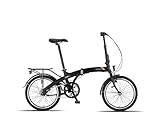 PACTO Five N7 Premium Klappfahrrad Für Erwachsene - Aluminiumrahmen Bike 20 Zoll Aluminiumräder Bicycle, 7 Nabenschaltungen Rücktrittbremse Faltrad Klapprad (Schwarz)