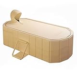 Simcat Faltbare Badewanne für Erwachsene – Tragbare Freistehende Badewanne mit Deckel, Ideal für Heim-SPA, Outdoor & Familien – Extra Groß (150x55x50cm, Gelb)