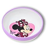 Stor Minnie Mouse Kinderschüssel rutschfest – BPA-frei & wiederverwendbar – Frühstücksschale lila – Müslischale für Kinder – Essschale 15 cm