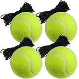 Orrdiffi Tennisball mit Schnur,Tennistrainer Elastic Tennis Ball, Tennisbälle Tennis Trainer, Twistball ersatzball Tennisspiel Garten Swingball für Selbststudium Übung,Anfänger,Erwachsene (4 Stück)