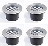 Niederspannungs-Landschaftsleuchten, Bodeneinbauleuchten für den Außenbereich, IP65, wasserdicht, rund, eingebettetes LED-Untergrundlicht für Terrasse, Deck, Stufe, Gartenleuchten, AC12/24 (Gelb