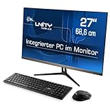 All-in-One-PC CSL Unity F27B-JLS, 68,58 cm (27 Zoll, 1920x1080 Full HD) - Leistungsstarker AIO (Intel Celeron N5100 CPU 4x2800 MHz, 512 GB SSD, 8 GB DDR4-RAM, Windows 11 Home), schwarz
