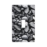 Viele schwarze Kieselstein-Druckgrafik-Dekor-Wandplatten, einzelne Kippschalter-Abdeckung, Wandplattenabdeckung