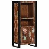 EDNRSOG Badschrank 40x30x90 cm Altholz Massivholz mit Eisengestell und praktischer Tür für reichlich Stauraum im Badezimmer