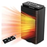 Heizstrahler für den Innenbereich, Verbrauchsarme Heizung – 1500 W PTC-Heizung, 3-Modus-Heizung, 60°-Oszillation, 24-Stunden-Timer, Überhitzung und Umkippschutz für den Einsatz im Büro oder Schlafzimm