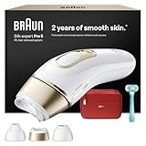 Braun Smart IPL Geräte Haarentfernung Silk·expert Pro 5 — Professionelle Dauerhafte Laser Haarentfernung für Zuhause, Designed in Germany — Inkl. Etui, Venus Rasierer, 3 Aufsätze — PL5321, Weiß/Gold