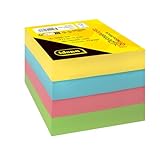 Idena 11198 - Zettelklotz, 9 x 9 cm, 700 Stück lose, Zettelblock aus 75 g/m² FSC-Mix Papier in 4 Farben, Zettelkastenersatzeinlage
