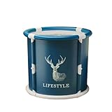 Phjaoeyui Faltbare Badewanne Erwachsene Badewanne für Dusche Mobile Badewanne für Saunas Spas und Bäder Lang Anhaltende Wärmeerhaltung Sicher und Umweltfreundlich. (Elk blue)