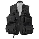 Bassdash Vielseitige Anglerweste Herren Damen Angelweste Mesh Back Weste zum Angeln Jagd Wandern Camping Fotografie