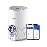 Philips Luftreiniger 600 Serie, Ultraleise und energieeffizient Für Allergiker, HEPA-Filter entfernt 99,97% der Schadstoffe, Für Räume bis zu 44m², App-gesteuert, Weiß (AC0650/10)