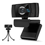 AULISHUO Webcam Autofokus 30fps 1080P Webcam mit Mikrofon und Stativ Desktop-Laptop-Computer Conference Live-Spiel mit Datenschutzabdeckung Hd Webcam